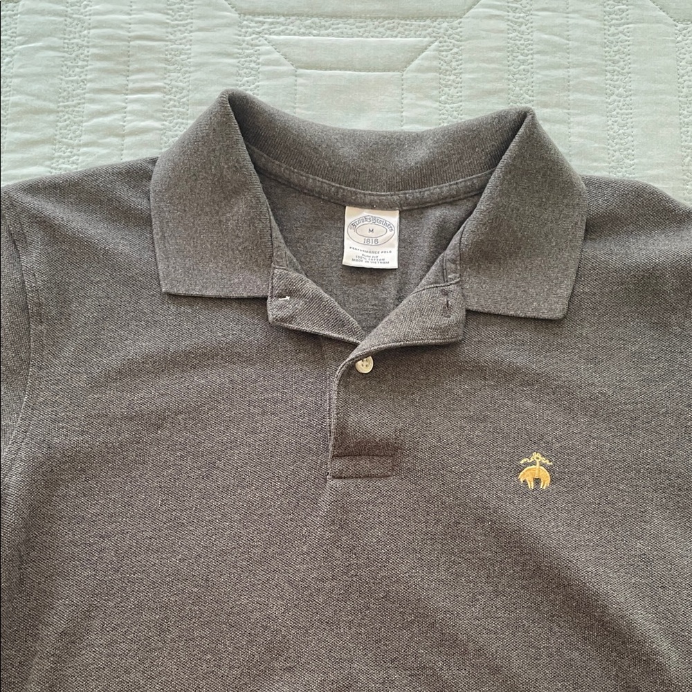 Brooks Brothers Charcoal Grey Short-Sleeved Polo Shirt